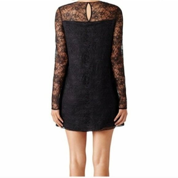 Jason Wu |  Long Sleeve Lace Overlay Black Dress - Picture 6 of 8